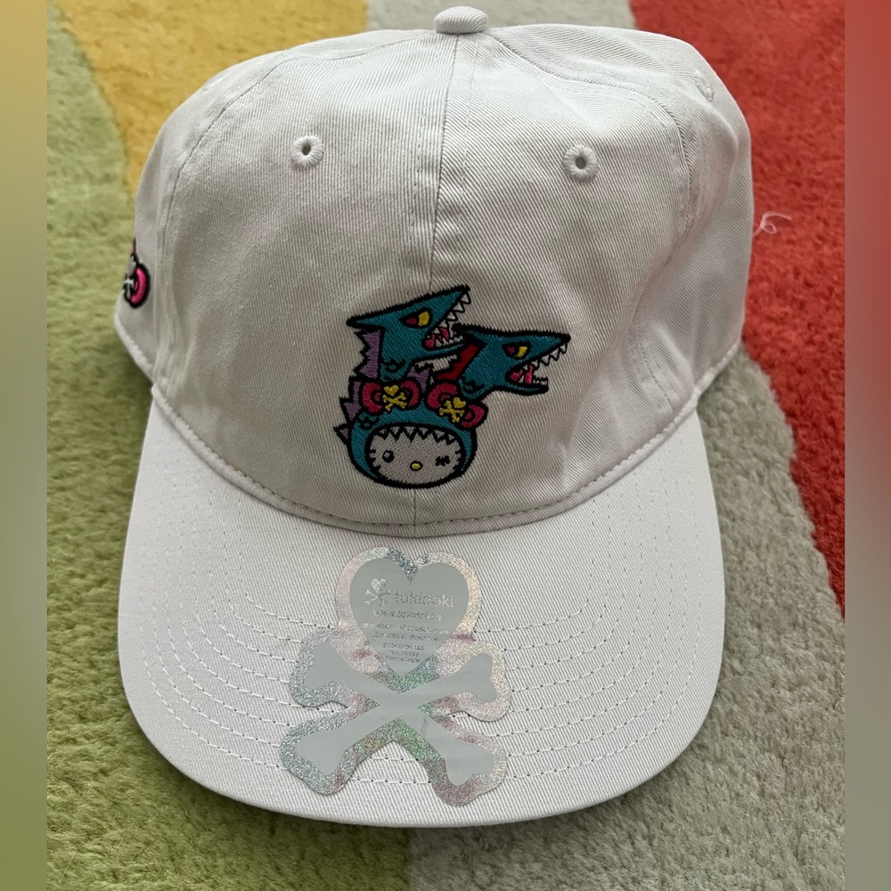 NWT Tokidoki x Kaiju Kitty Bow Dad Hat White Hat